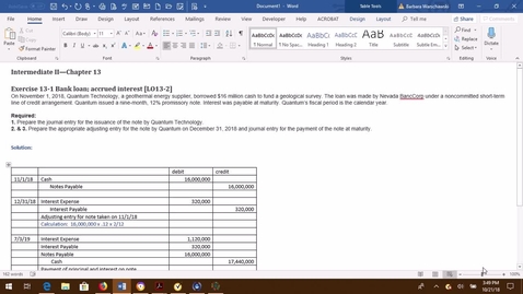 Thumbnail for entry Intermediate Acctg II -- Ch 13-1 Problem Demo