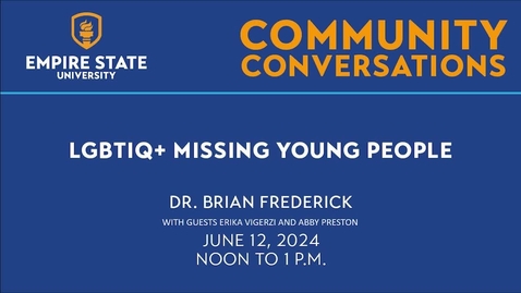 Thumbnail for Community Conversation: LGBTIQ+ Missing Young People