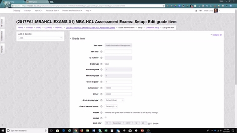 Thumbnail for entry Quiz access and grade visibility