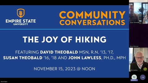 Thumbnail for entry Community Conversation: The Joy of Hiking (National Hiking Day Presentation)