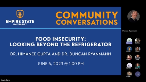 Thumbnail for entry Community Conversation: Food Insecurity: Looking Beyond The Refrigerator