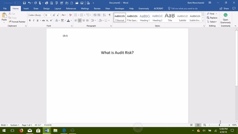 Thumbnail for AUDITING--M2 Audit Risk - ACCT 4015