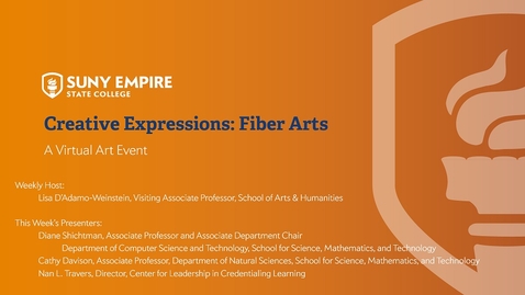 Thumbnail for Creative Expressions - Fiber Arts - April 23, 2020