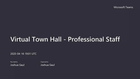 Thumbnail for Virtual Town Hall - Professional Staff