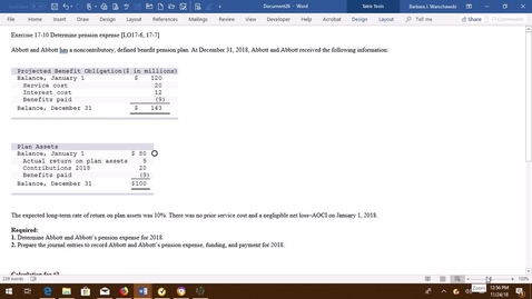 Thumbnail for InterAcctgII--Exercise 17-10 Problem Demo