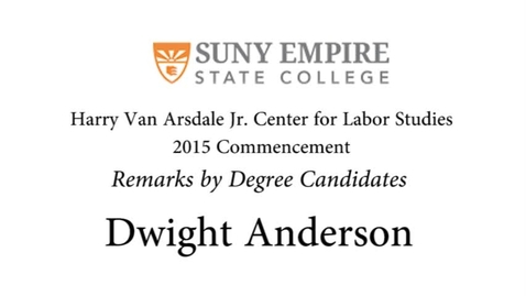 Thumbnail for 2015 HVACLS Commencement  - Dwight Anderson Degree Candidate Remarks
