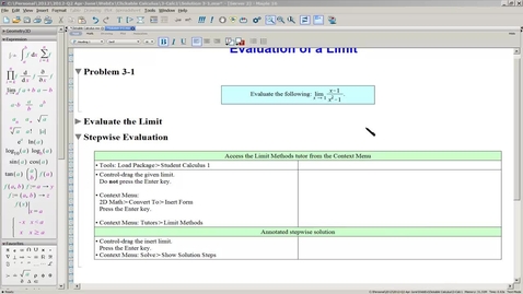 Thumbnail for entry Solution3-1(b)EvaluateLimit-Stepwise