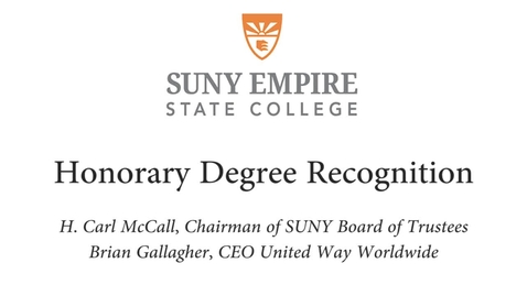 Thumbnail for 2015 Metro Commencement - Brian Gallagher Honorary Degree Presentation