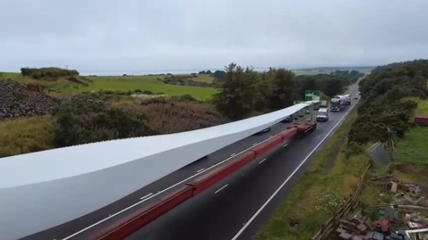 Thumbnail for Turbines arrive to Kilgallioch wind farm in Scotland