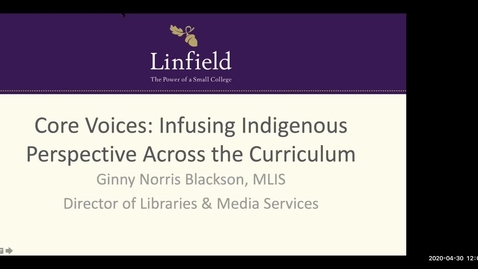 Thumbnail for entry Core Voices: Infusing Indigenous perspectives across the curriculum - Ginny Blackson