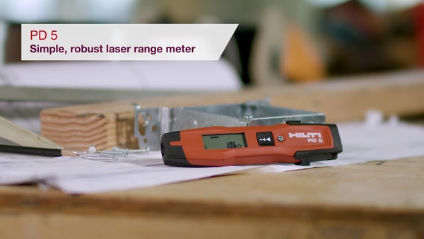 Product video of Hilti's laser measurer PD 5