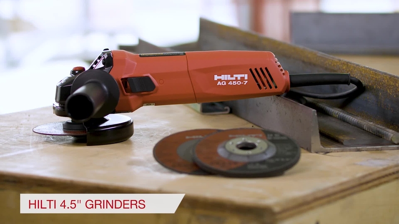 Product video of Hilti's corded angle grinders AG 450-7S and AG 450-7D in English