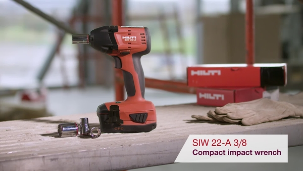 Product video of Hilti's cordless impact wrench SIW 22-A 3/8"