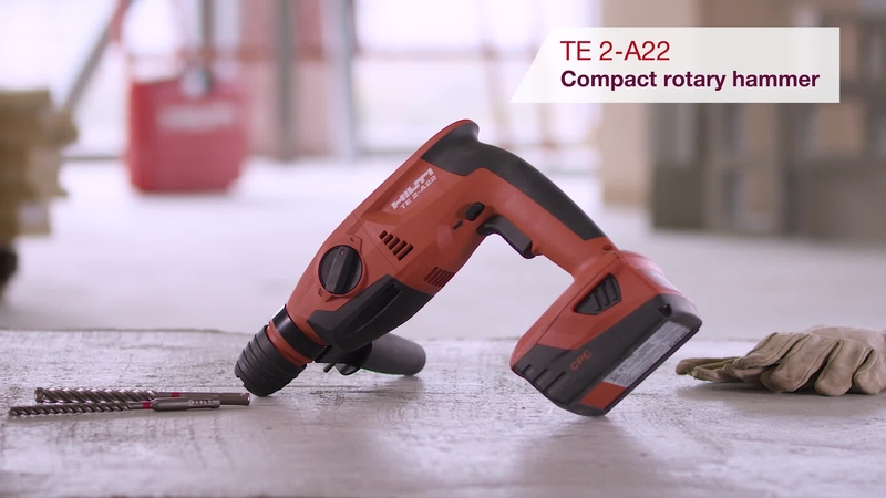 Product video of Hilti's cordless rotary hammer TE 2-A22