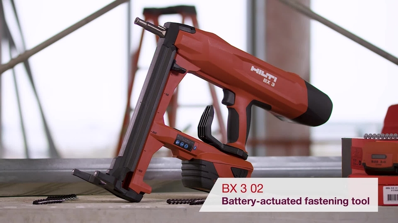 Product video of Hilti's battery actuated fastening tool BX 3 02