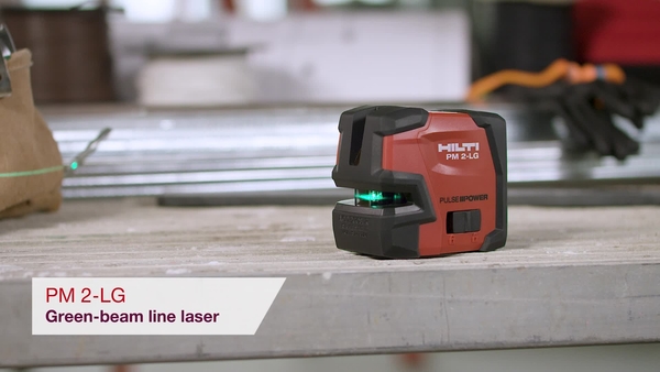 Product video of Hilti's green beam line laser PM 2-LG