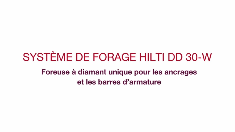 Product video of Hilti's diamond drilling machine for handheld coring DD 30-W in French (Canada)