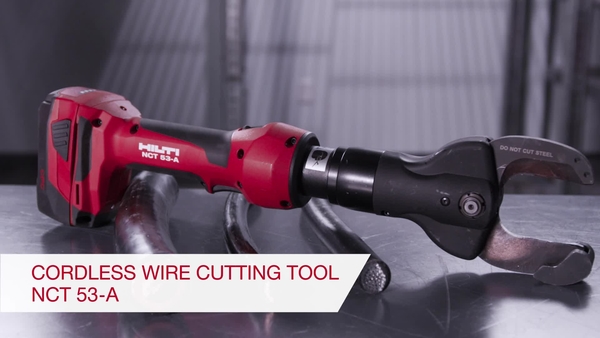 Product video of Hilti's inline cordless 22V copper and aluminum cutter NCT 53-A