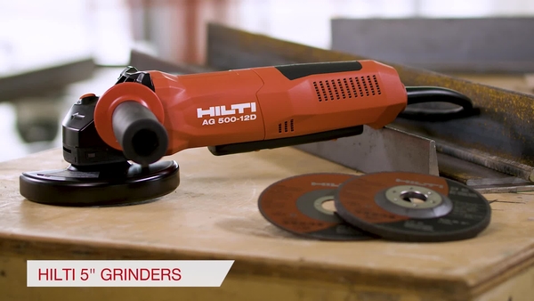 Product video of Hilti's corded angle grinders AG 500-11S and AG 500-12D 