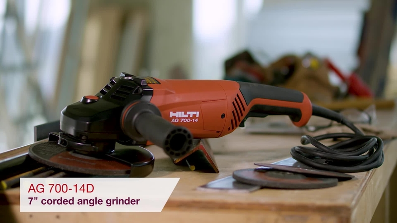 Product video of Hilti's corded angle grinder AG 700-14D in English