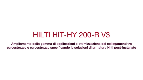 Introduction of the benefits for specifiers from Rebar Revolution including HY 200-R V3 and TR069