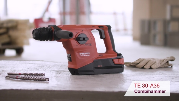 Product video of Hilti's cordless  combihammer TE 30-A36