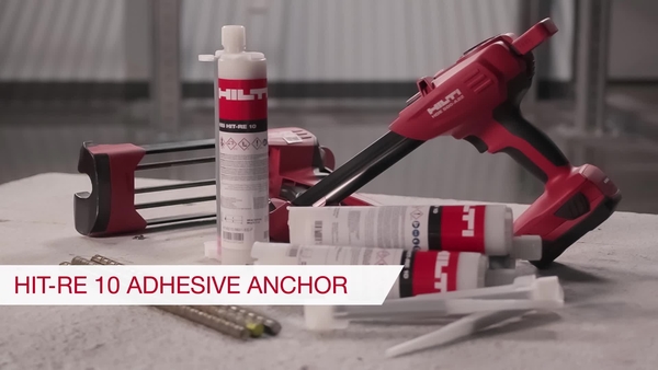 Product video of Hilti's economical epoxy mortar for concrete HIT-RE 10