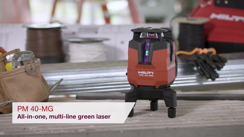 Product video of Hilti's multi-line green laser PM 40-MG