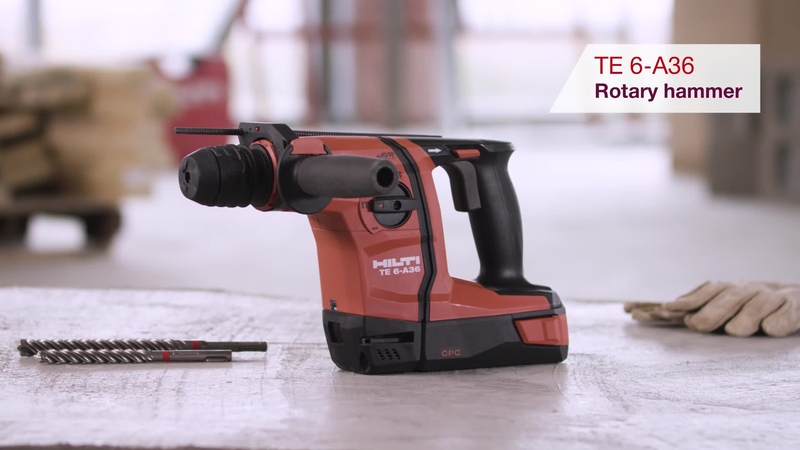 Product video of Hilti's cordless rotary hammer TE 6-A36