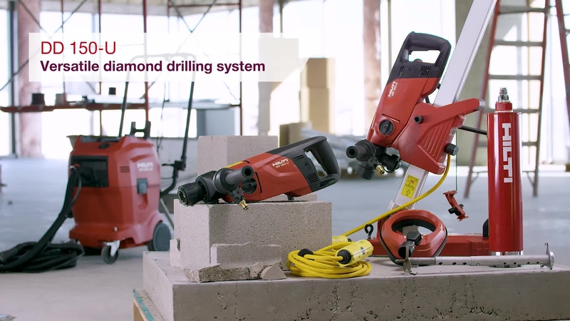 Product video of Hilti's wet and dry diamond drilling system DD 150-U