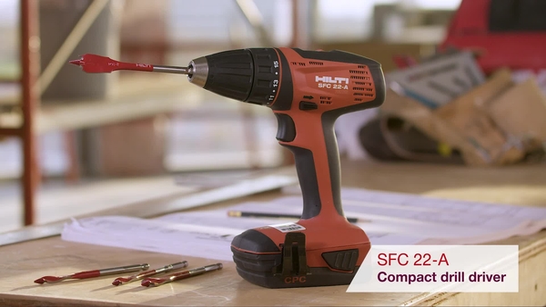 Product video of Hilti's cordless drill driver SFC 22-A