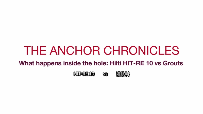 Biên niên sử Bu-lông - quá trình diễn ra bên trong lỗ: HIT-RE 10 của HILTI và Các loại vữa