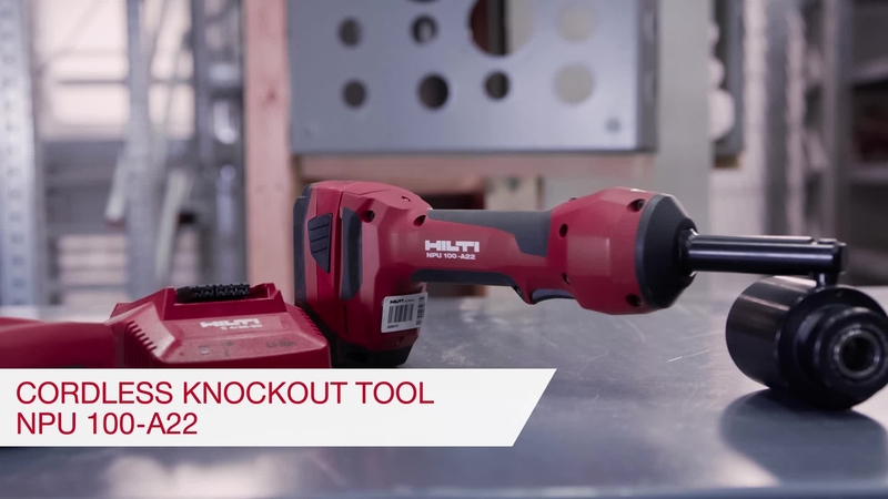 Product video of Hilti's cordless knockout punch NPU 100-A