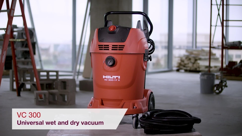 Product video of Hilti's universal wet and dry vacuum cleaner VC 300-17 X