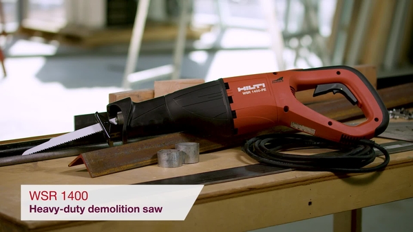 Product video of Hilti's heavy-duty demolition saw WSR 1400-PE