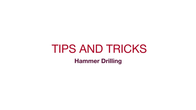 Learn about various tips and tricks for how to use your hammer drill more effectively.