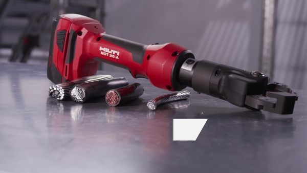Product video of Hilti's ACSR and guy wire inline cordless cutter NCT 25-A ACSR