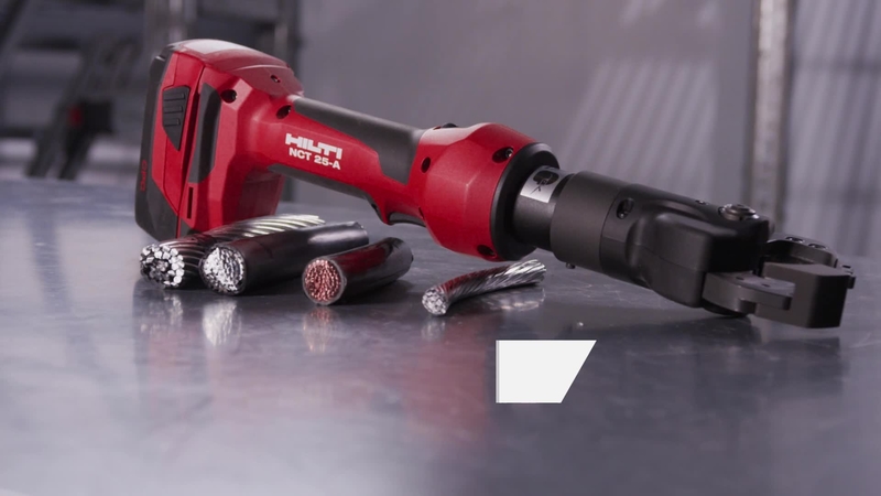 Termékbemutató videó a Hilti NCT 25-A ACSR, ACSR és függővezeték egyenes, akkumulátoros vágógépről