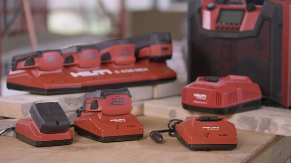 Product video of Hilti's multi-bay charger C 4/36-MC4 