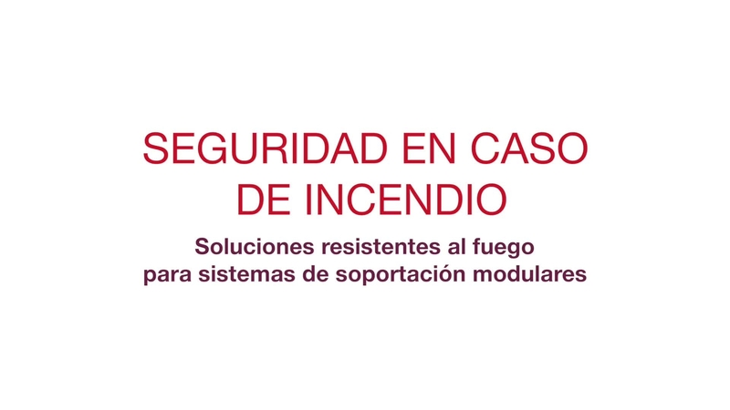 Explicación acerca de la importancia de los sistemas de soporte modulares resistentes a incendios para la evacuación segura de los edificios en caso de incendio.