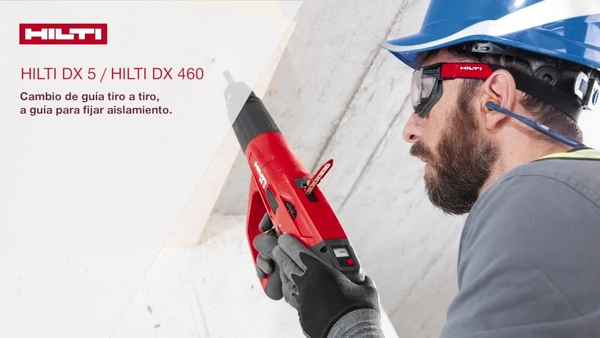 Vídeo tutorial: cómo cambiar de la guía simple a la guía de aislamiento de fijación en las herramientas DX 5 y DX 460 de Hilti. Solo unos cuantos pasos sencillos y rápidos
