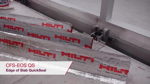 Product video of Hilti's CFS-EOS QS for edge of slab firestopping