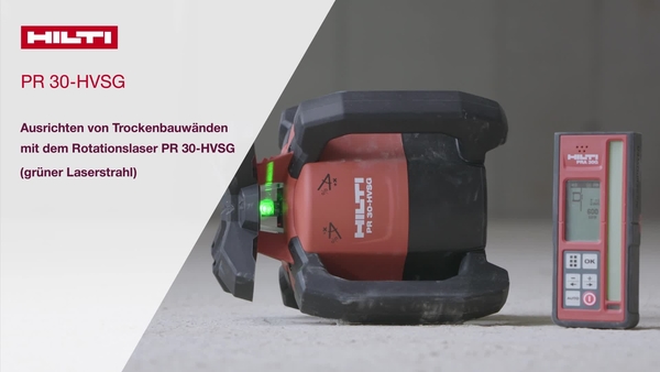 Lehr- und Anleitungsvideo: Ausrichten von Leichtbauwänden mit dem grünen Rotationslaser PR 30-HVSG