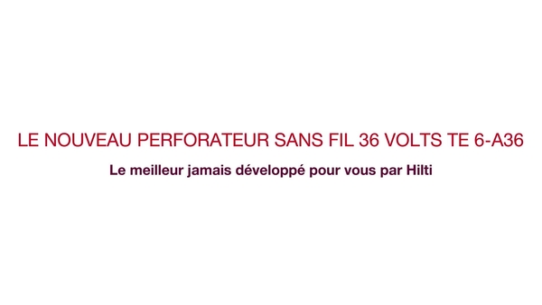 Vidéo de témoignage client et concepteur sur le TE 6-A36 - un perforateur universel 36 V pour des performances haut de gamme.