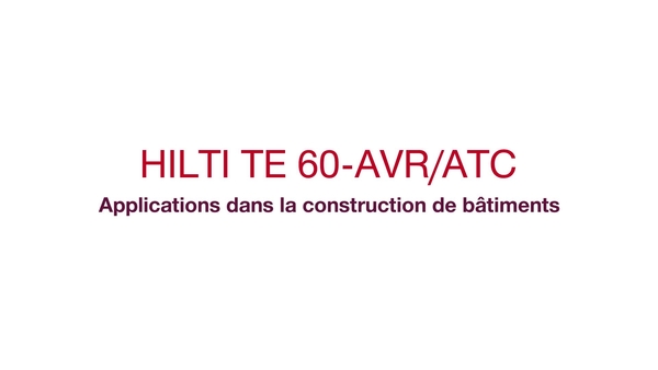 Vidéo TE 60-ATC/AVR avec un jeu d'applications principales dans le domaine de la construction 