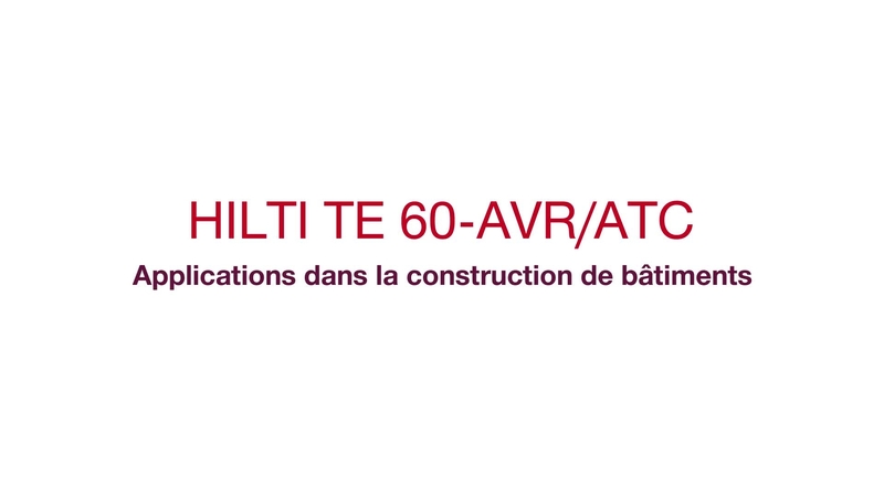 Vidéo TE 60-ATC/AVR avec un jeu d'applications principales dans le domaine de la construction