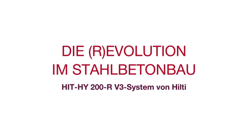 Mehr über die Vorteile des neuen Mörtels HY 200-R V3, der Revolution für Bewehrungen. HY 200 R V3: Beginn der Revolution für Bewehrungen. Zielgruppe: Bauunternehmer.