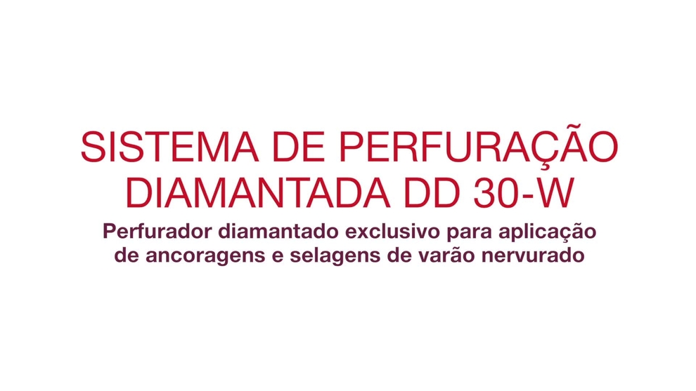 Vídeo promocional: Sistema exclusivo de perfuração diamantada para aplicações de varões e ancoragens (Português)