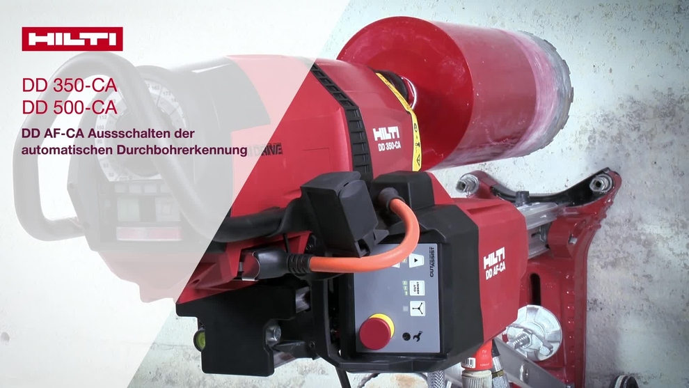 Anwendungsanleitung für die Durchstanzerkennung des Automatischen Vorschubs DD AF-CA von Hilti beim Durchbohren von Hohlräumen oder brüchigen Untergründen mit dem Kernbohrsystem DD 350-CA oder DD 500-CA