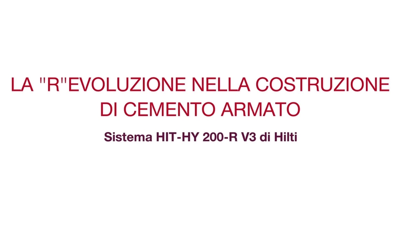 Imparate i vantaggi della rivoluzione dei ferri di armatura con la nuova resina HY 200-R V3. HY 200 R V3: l'inizio della rivoluzione dei ferri di armatura. Subappaltatori target.